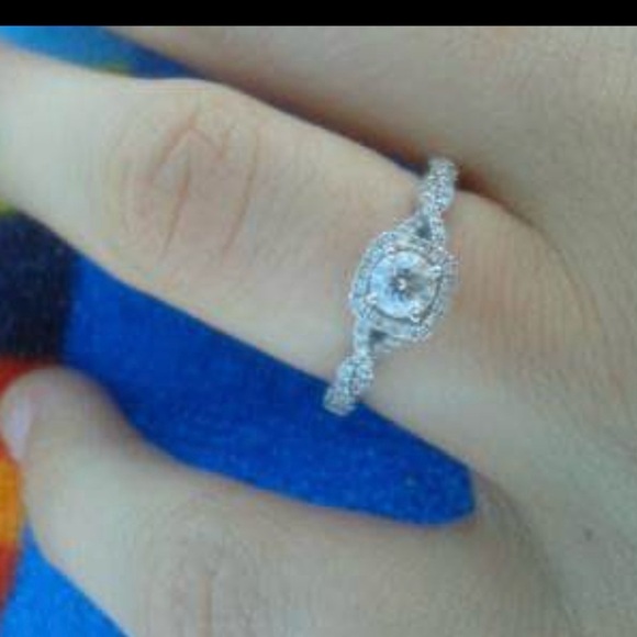 Celebration Fire Diamond Ring Twist Bridal Set Ring & Band 14K White Gold Size 5 - Picture 8 of 16